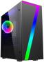 CiT Seven Gaming Case w/ Acrylic Window, Micro ATX, RGB Fan & Front Strip w/Control Button, 240mm Radiator Support