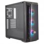 Cooler Master MasterBox MB520 ARGB Mid Tower 2 x USB 3.0 Edge-to-Edge Tempered Glass Side Window Panel Black Case with DarkMirror Front Panel & Addressable RGB LED Fans