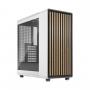 Fractal Design North Chalk White (TG Clear) Case w/ Clear Glass Window, ATX, 2 Fans, USB-C, Oak Front