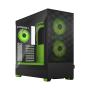 Fractal Design Pop Air RGB (Green Core TG) Gaming Case w/ Clear Glass Window, ATX, Hexagonal Mesh Front, Green Interior/Accents, 3 RGB Fans & ARGB Controller