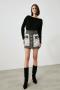 Women`s Button Detail Multi-color Skirt