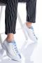Women`s Lace-up White - Blue Shoes