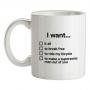 I Want... Queen Lyrics mug.