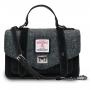Suede & Black Herringbone Satchels with Harris Tweed® | Size: Large (28 cm x 19 cm)