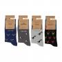 Small Motif 4 Pack Bamboo Sock Set | UK Adult 4-7