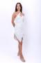 One shoulder strap surreal white dress