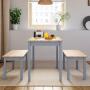 Pine Wood Dining Set with 1 Tables and 2 Benches