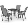 Garden Dining Set with Round Table and Rattan Chairs
