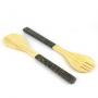 Bamboo Salad Server Set | Salad Tongs (Spoon & Fork)