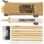 Jungle Straws: Reusable Bamboo Drinking Straws with Natural Hessian Carry Case (Set of 12)