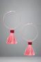 Suzywan DELUXE Fuchsia Tassel Hoop Earrings Colour: Pink