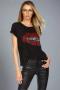 Lauren Moshi Edda Crystal Biting Lip T-Shirt Size: XL Colour: Black