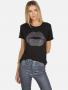 Lauren Moshi Edda Crystal Sprinkle Lip T-Shirt Size: XS Colour: Black