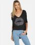 Lauren Moshi Eva Sprinkle Lip T-Shirt Size: XL Colour: Black