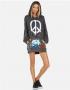 Lauren Moshi Desiree Brush Peace Hoodie Dress Size: XS Colour: Black
