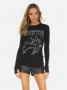 Lauren Moshi McKinley X Led Zeppelin Outline Thermal Top Size: XL Colour: Black