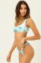 Frankies Bikinis Dexter Satin Thong Bikini Bottom as seen on Sofia Richie Size: L Colour: Blue