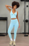 Frankies Bikinis Active Lively High Waist Leggings Size: S Colour: Blue