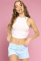 Boys Lie Rose Pink Ribbed Tank Top Size: One Size Colour: Blue