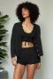 Spiritual Gangster Hudson Pointelle Cardigan Size: S Colour: Grey