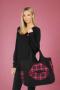 Lauren Moshi Fatima Plaid Lip Oversized Tote Bag Colour: Black