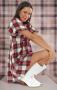 Show Me Your Mumu Smitten Tartan Babydoll Dress Size: L Colour: Red