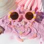 Packed Party Smiles For Miles Sunglasses & Chain Colour: Pink