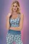 Spiritual Gangster Amara Jacquard Longline Sports Bra as seen on Whitney Port Size: M/L Colour: Blue