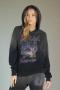 Lauren Moshi Harmony Wild Wolf Hooded Sweatshirt Size: L Colour: Black