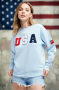 Wildfox USA Cody Sweatshirt as seen on Catherine Tyldesley Size: L Colour: Blue