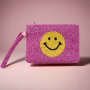 Tiana Designs Hand Beaded Smiley Coin Purse Wristlet Colour: Pink