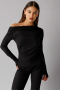 Frankies Bikinis Dahlia Long Sleeve T-Shirt Size: L Colour: Black