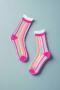 Sock Candy Candy Stripe Ruffle Crew Sock Size: One Size Colour: Multi