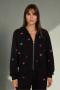 Lauren Moshi Lachelle Neon Stud Elements Zipper Hoodie Size: L Colour: Black