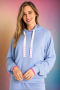 PJ Salvage Choose Happy Long Sleeve Hooded Top Colour: Blue Size: S