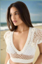 Frankies Bikinis Adaline Crochet Cropped Shirt Size: M Colour: White