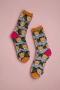 Sock Candy Teddy Bear Ruffle Black Sheer Crew Sock Size: One Size Colour: Multi