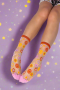 Sock Candy Smiley Face Daisy Sheer Crew Socks Size: One Size Colour: Multi