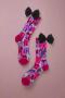 Sock Candy Big Bow Energy Black Sheer Crew Sock Size: One Size Colour: Multi