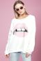 Lauren Moshi Noleta Zipper Mouth Sweatshirt Size: S Colour: White