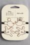 Kitsch & Mickey and Minnie Recycled Plastic Creaseless Clips 4pc Set- Cream Colour: Cream
