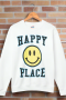 Junk Food Womens Happy Place Flea Market Fleece Sweater Size: M Colour: White