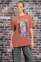 Daisy Street Blondie Washed Tyler Tee Colour: Dusted Clay Size: 12