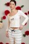 Daisy Street Embroidered Detail Long Sleeved Top Colour: Cream Size: 10