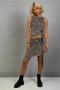 Daisy Street Asymmetrical Skirt with Print & Bow Detail Colour: Gray Size: M