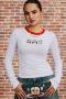 Paul Frank x Daisy Street Long Sleeved Ringer Top Colour: White Size: XS