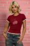 Daisy Street Double Layer Baby Tee Colour: Red Size: 10