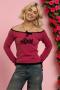 Daisy Street Off The Shoulder Pointelle Knit Top Colour: Red Size: 6