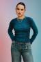 Paul Frank x Daisy Street Long Sleeved Ribbed Raglan Top Colour: Blue Size: L