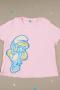 The Smurfs x Unique Vintage Pink Smurfs Fitted Tee Colour: Pink Size: M